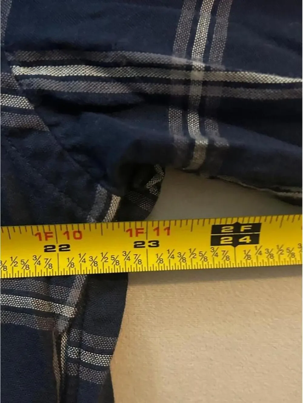 NWT J. Crew 100% cotton Navy and white plaid button-up shirt size XL